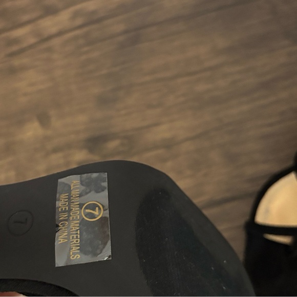 black tie up heels shoes size 7 - Picture 5 of 5